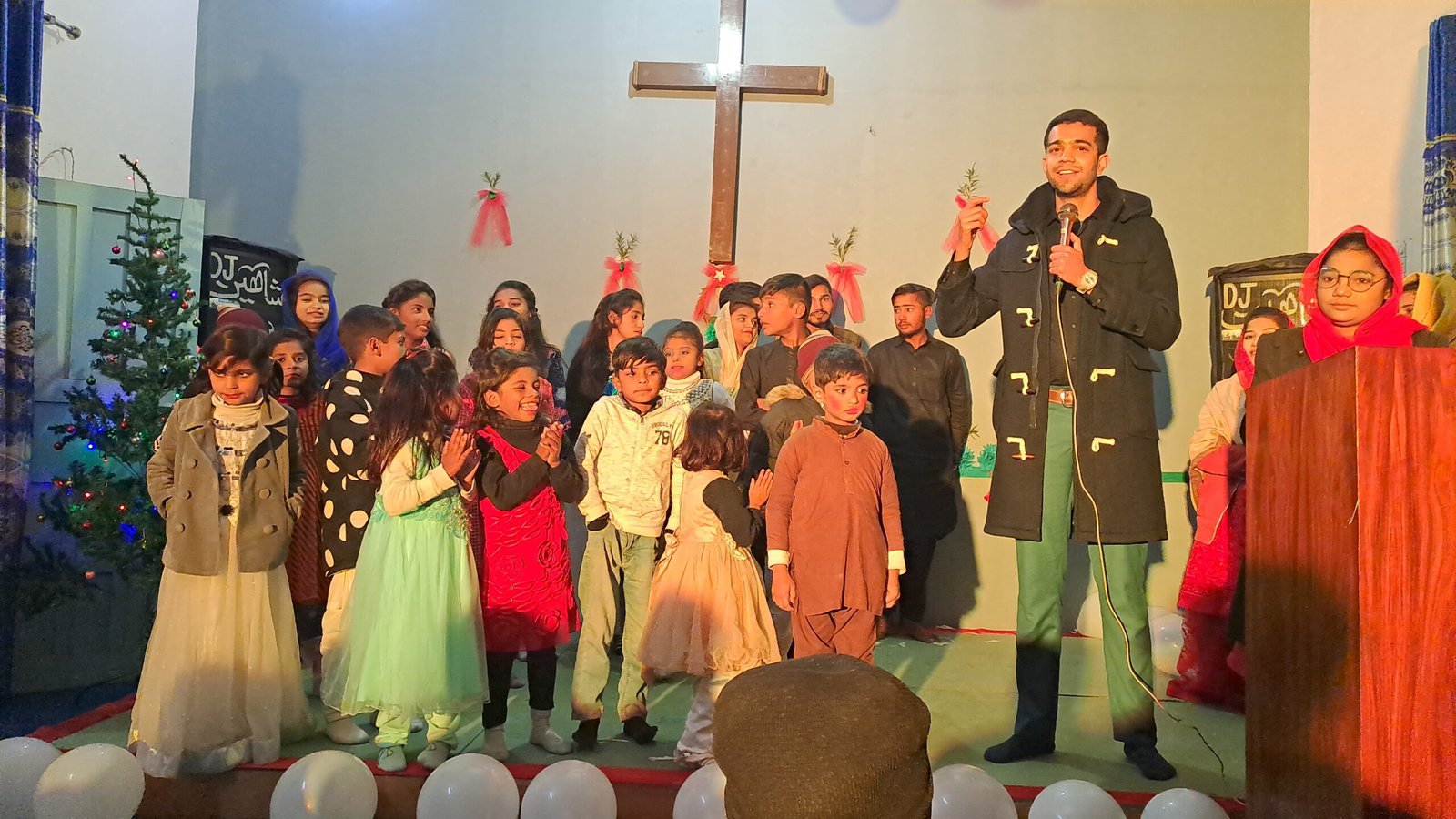 Christmas stage celebration