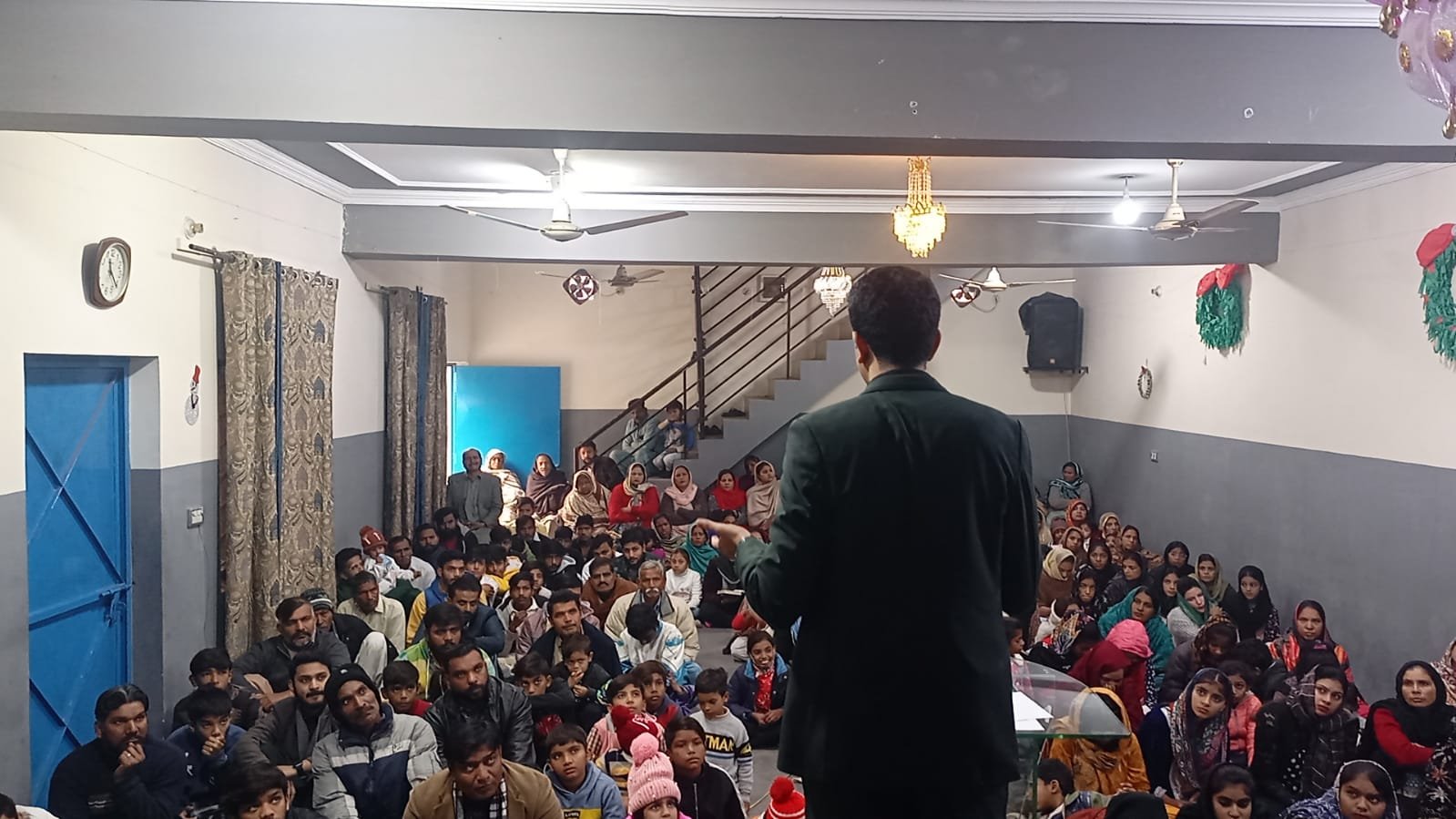 Preaching to a large crowd